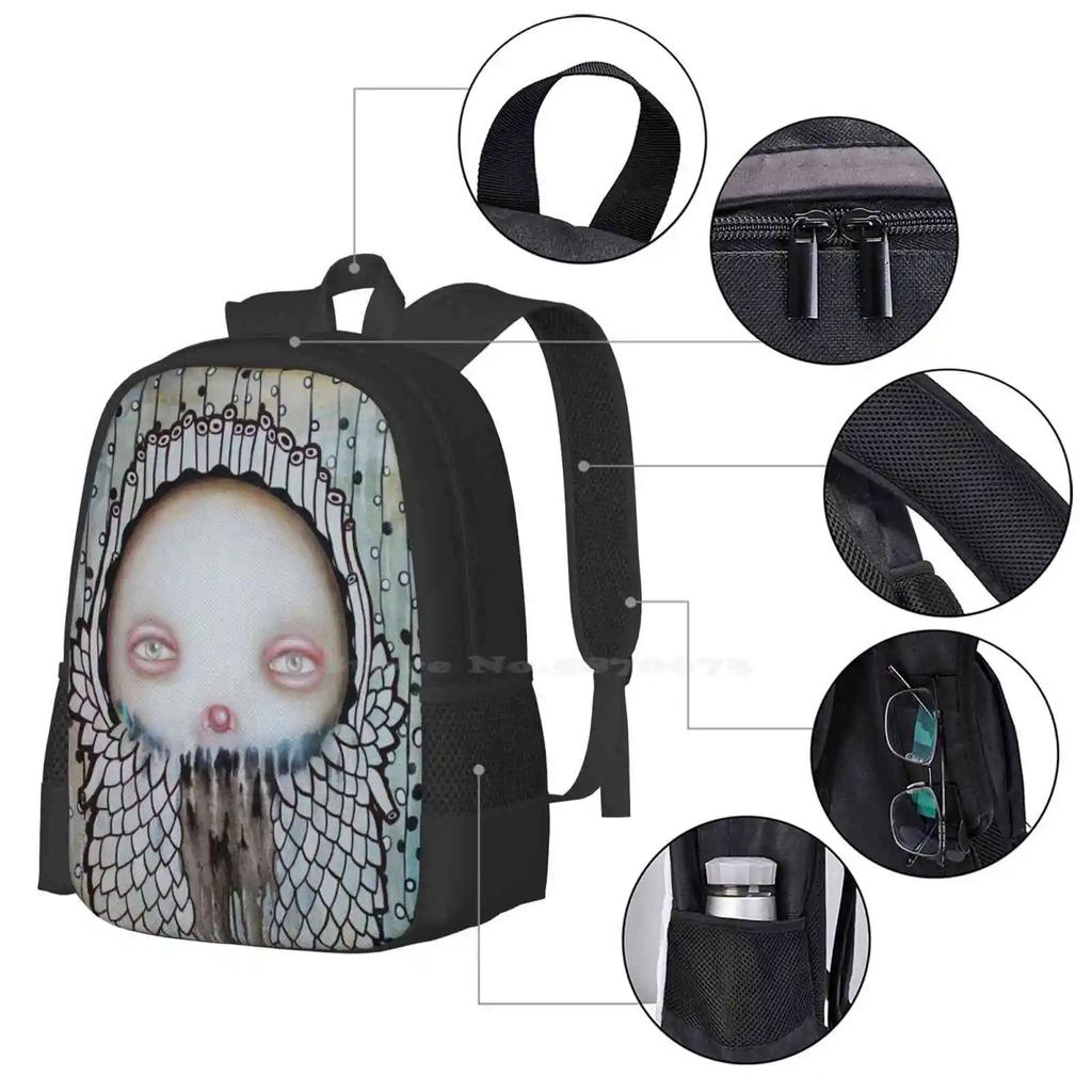 Opulence Hot Sale Schoolbag Backpack Fashion Bags Opulence Monster Vomit Puke Barf Fine Art Surrealism New Brow Low Brow Face
