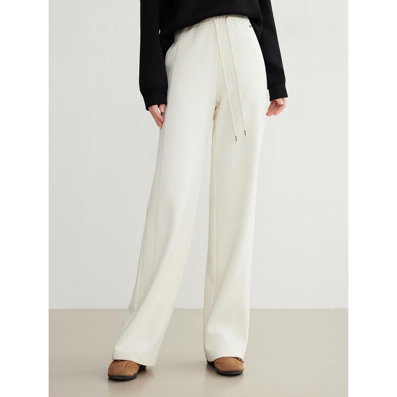 ELLE Women's Fleece-Lined Drawstring Knit Wide-Leg Pants