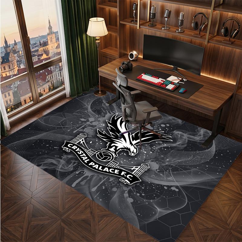 Tappeto in Velluto di Cristallo con Stampa del Crystal Palace Football, Comodo Assorbente d'Acqua Antiscivolo Tappeto per Pavimenti Interni