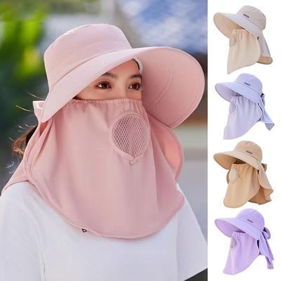 Breathable Tea Picking Cap UV Protection Bucket Hat Fashion Sun Hat  Women