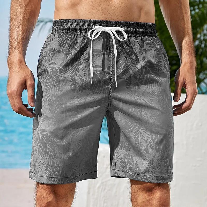 Full Print Gradient Color Beach Shorts For Men 3D Printed Men's Summer Casual Vacation Board Shorts Loose Surf Swim Trunks