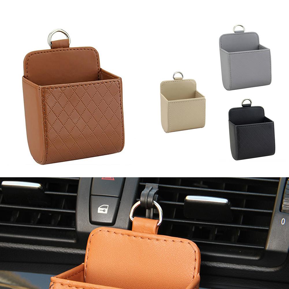Car Storage Bag Air Vent Car Styling Dashboard Leather