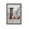 Poster Letter "L" In Floral Composition Poster Letter "L" In Floral Composition, 30X40 Cm, Dark Brown Wooden Frame, 230 Gsm Matte Paper