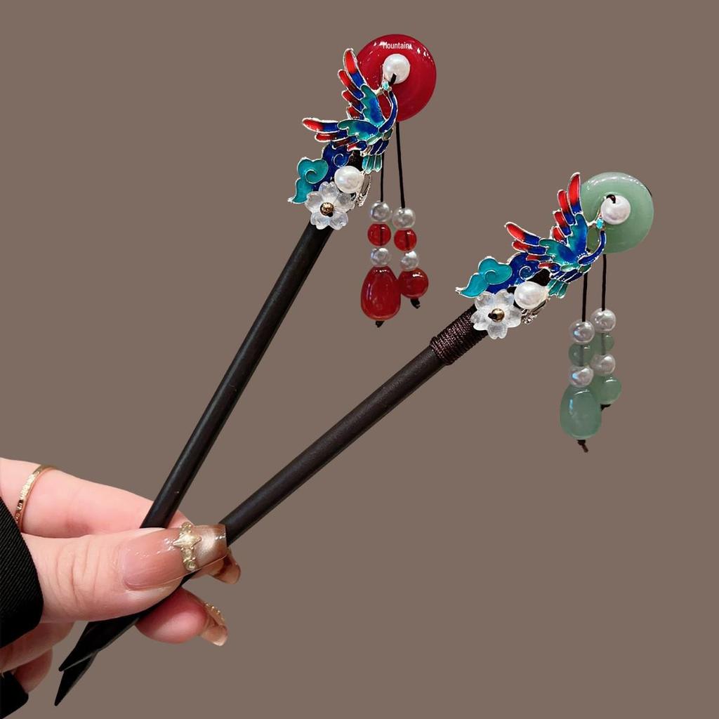 Elegante Haarnadel mit He Mu Quaste im Hanfu-Stil für Hochsteckfrisuren