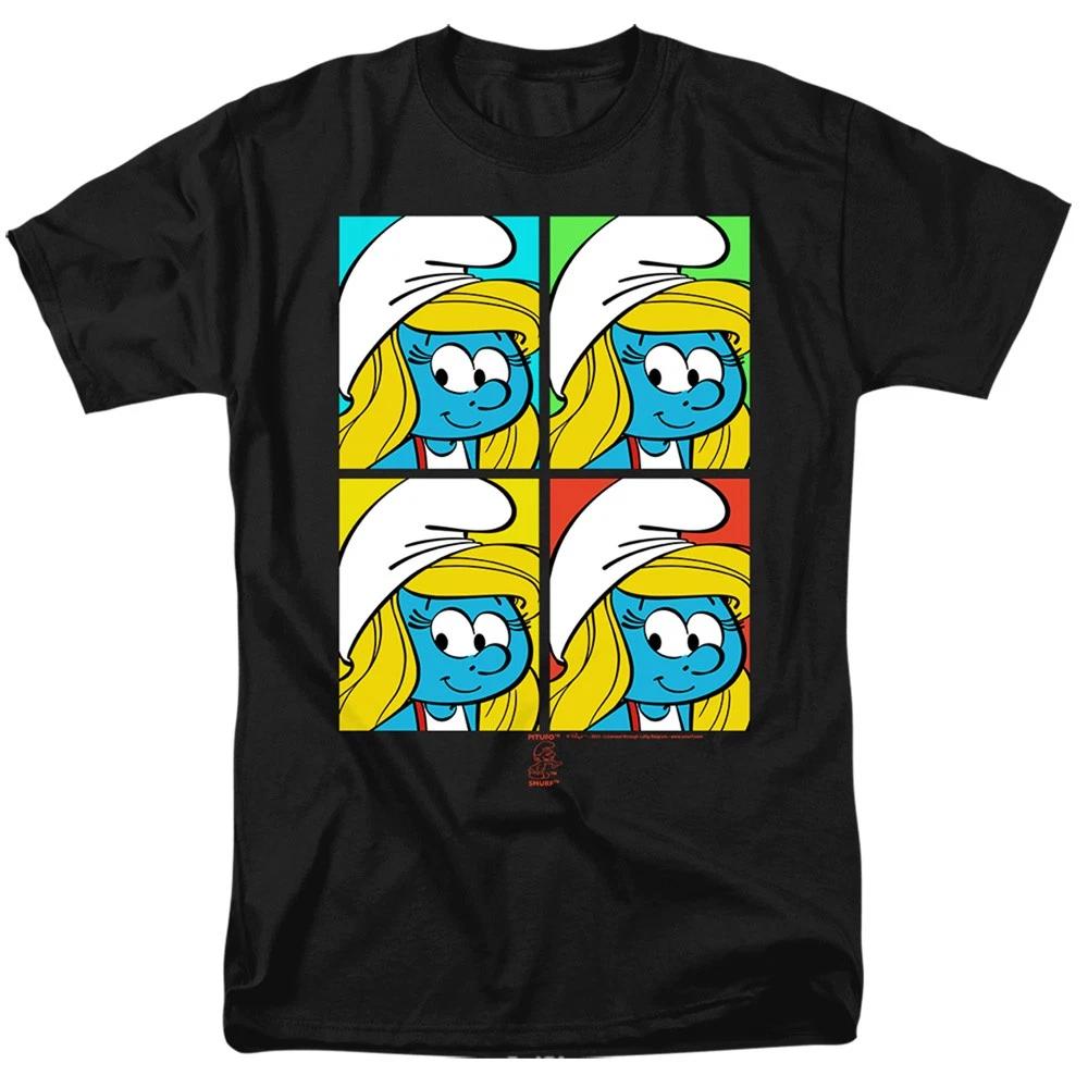 The Smurfs - Tiles - Unisex Short Sleeve Children s T-shirt - Black 140