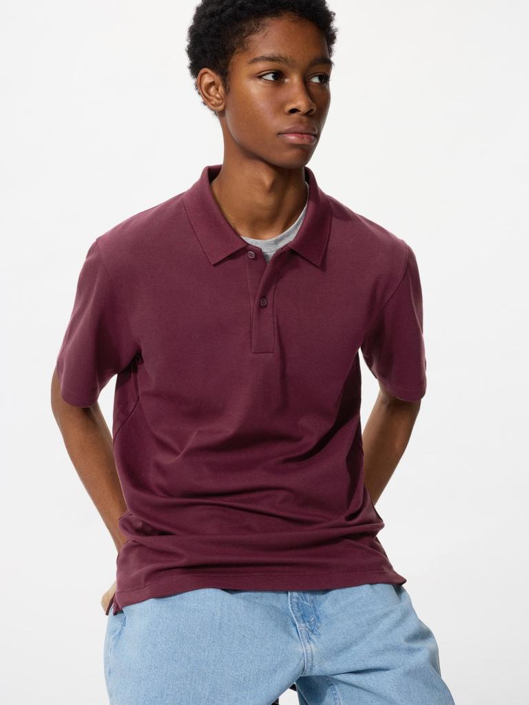Uniqlo Japan Air Rhythm Baumwoll-Piqué-Poloshirt