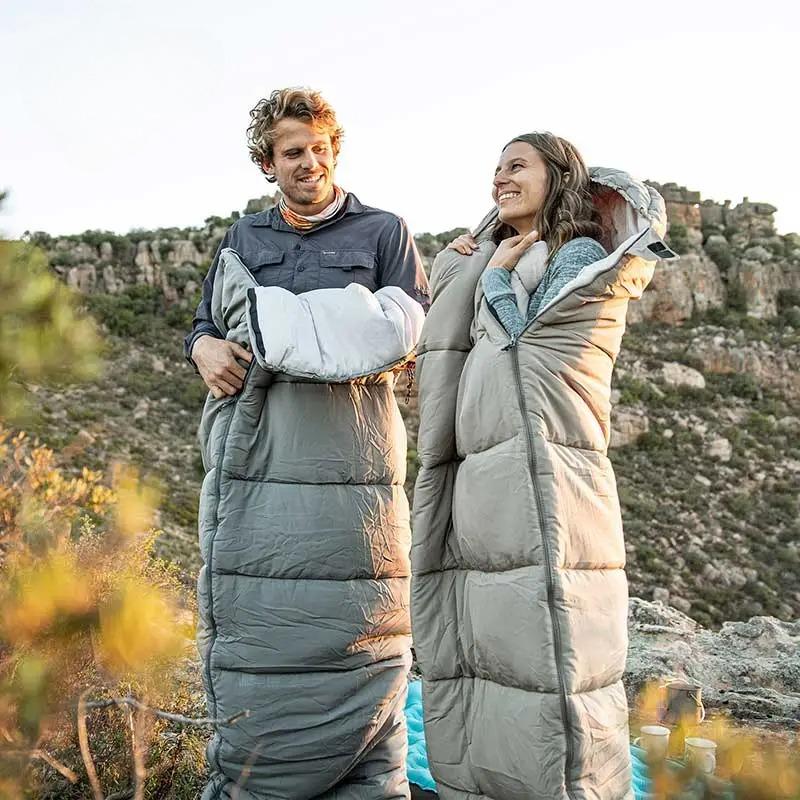 Outdoor Travel Dirty Double Sleeping Bag Camping Machine Washable Single Pair Portable Thickened  Lightweight Envelope with Hat Camping Sleeping Bag