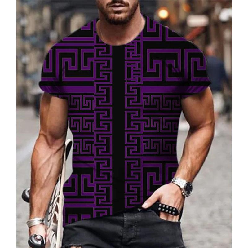 Men's T-Shirt 3D Print Geometric Graphic Prints Print Short Sleeve Daily Tops Casual