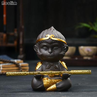Fioletowa glina Kung Fu mały zestaw do herbaty Monkey King Tea Pet statua zwierząt ozdoby do dekoracji domu