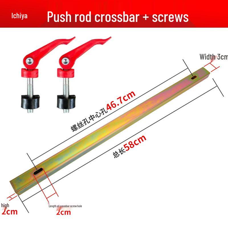 Manual Tile Cutter with Push-Pull Blade, Guide Rail, and Crossbar Positioner