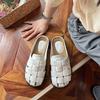 Cowhide version~ Beach bag head slippers women's outer wear 2025 summer new casual versatile woven Roman sandals