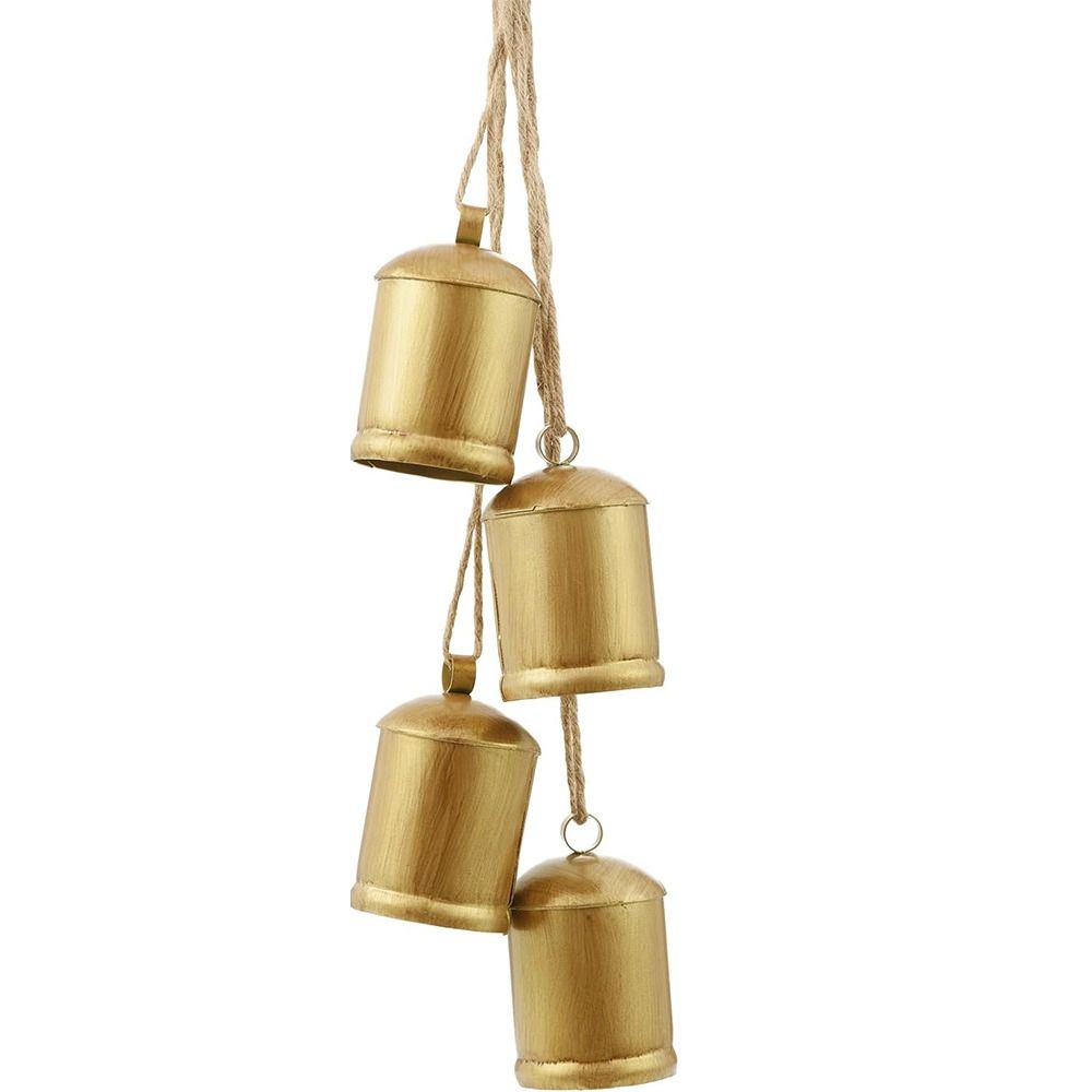 

Vintage Christmas Cow Bells Shabby Tranquil Wind Chimes Goat Bells Hanging Rustic Bells Gifts A 4pcs gold