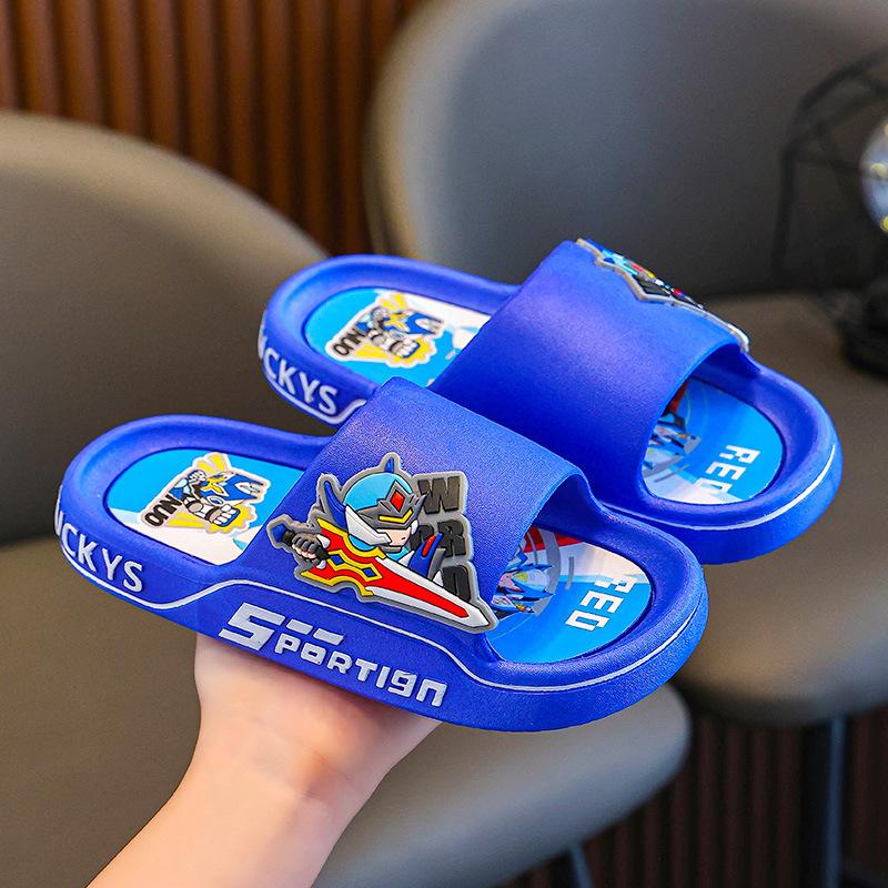 

Children s summer sandals for girls, non-slip soft-soled indoor slippers for toddlers, cute boys bathing cartoon slippers 28-29Inner Length17.5cm сапфир синий