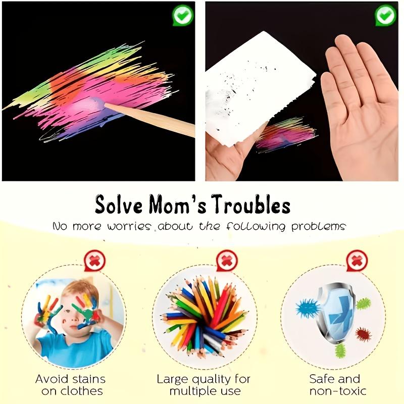 11 Stück Magisches DIY Kratz-Kunstpapier mit 1 Bambusstock - Regenbogen-Kunst-Kratzset, Geeignet als Geburtstags- und Feiertagsgeschenk