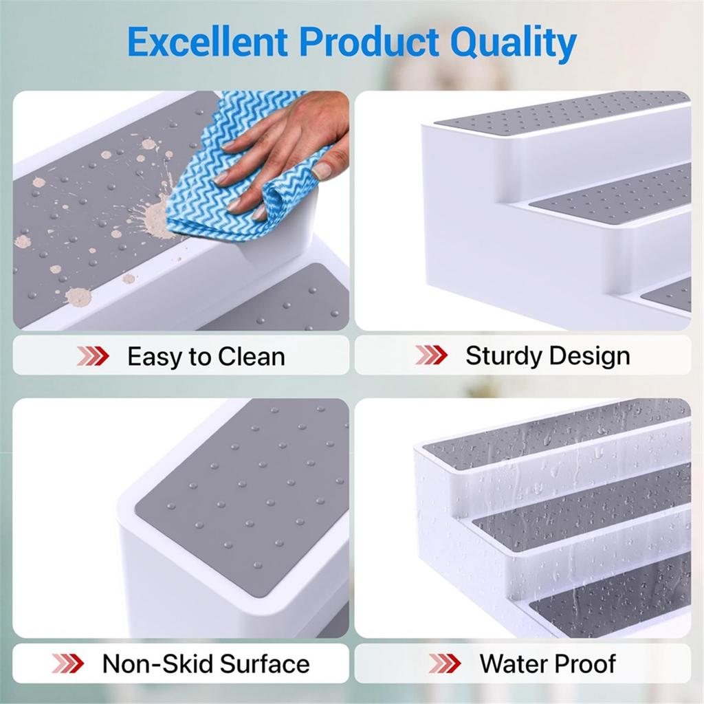 3pcs 3-Tier Spice Rack Organizer for Cabinet with Non-Skid , Kitchen Spice Storage & Pantry Organization