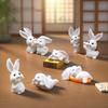 8 st Kanin Älva Trädgårdstillbehör Mini Harts Vit Kaninfigur Miniatyr Kanin Djurfigurer för Vår Påskäggsfyllare Festtillbehör