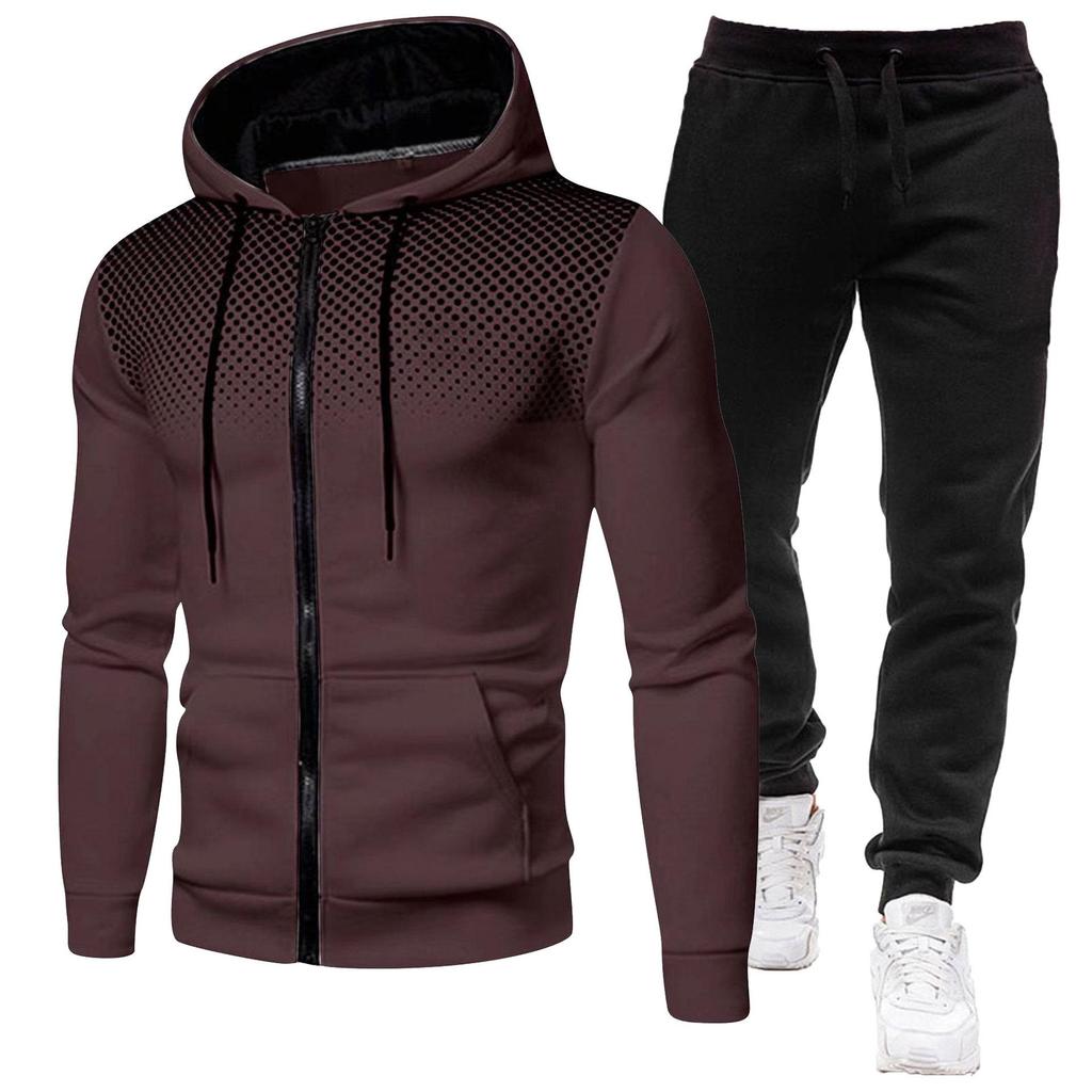 2023 Men's Sports Fitness Set: Sweatshirt & Long Pants for Autumn/Winter
