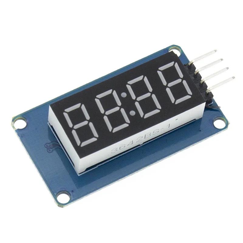 1pcs TM1637 4 Bits Digital LED Display Module For Arduino 7 Segment 0.36Inch Clock RED Anode Tube Four Serial Driver Board
