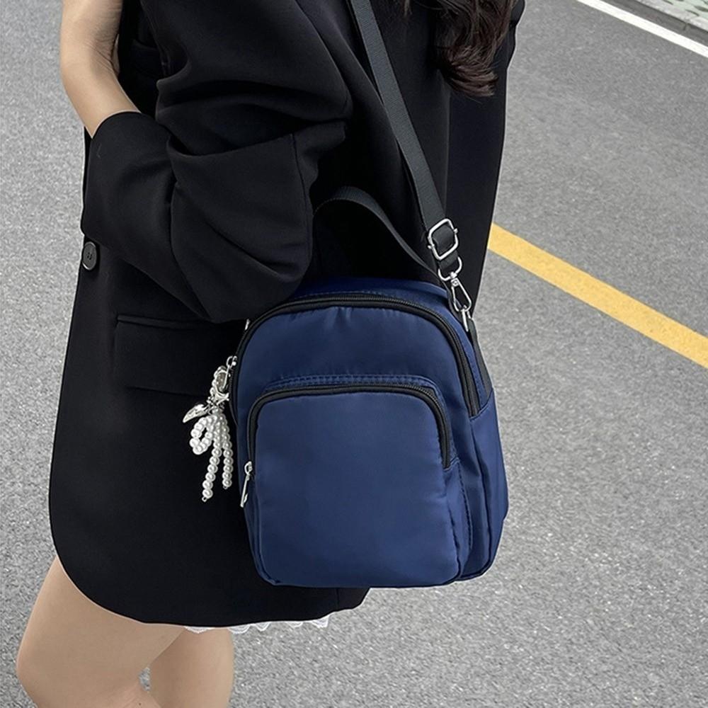 Casual Mini Square Shoulder Bag Waterproof Mobile Phone Pouch Fashion Nylon Crossbody Bag  Travel