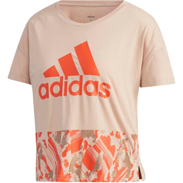 Adidas Training Sports Short-Sleeve T-Shirt Women Tops Pink GG3417