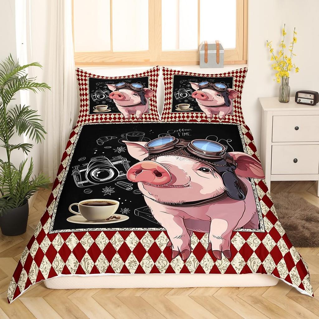 Camera Duvet Cover Set for Kids Teens Queen Lightweight Down Quilt Covers Bedroom Decor 2 Pillowcases 1 Duvet Cover No Comforter