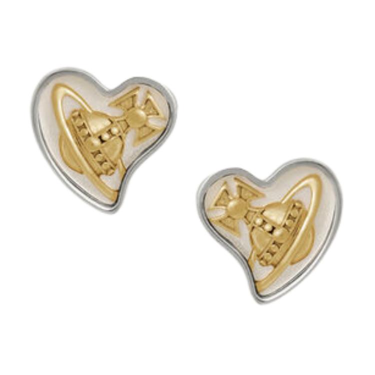 

Vivienne Westwood Faye Saturn Engraved Asymmetrical Heart Earrings Women Earrings Silver 6201038D-01P005 Basic Packaging-Dust Bag+Box
