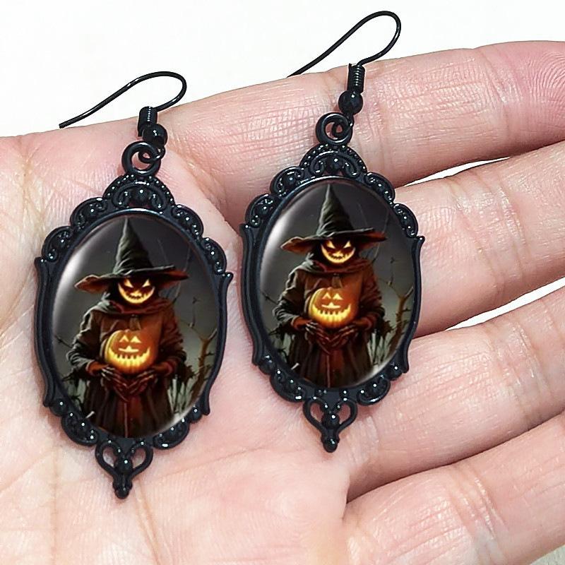 Cruce Gotică Vintage Corbi Cercei de Halloween Cercei Ornament