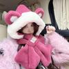 Cute Fluffy Hats Glove Sets Lei Feng Hat Plush Bear Hat Winter Earmuffs  Cold Weather