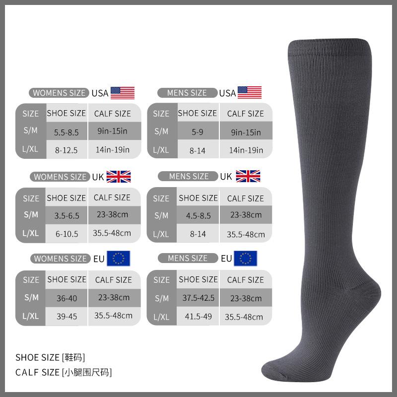 Men Compression Stockings Women Hiking Running Elastic Socks Sports Socks Flight Pregnancy Swollen Varicose Veins Marathon Socks