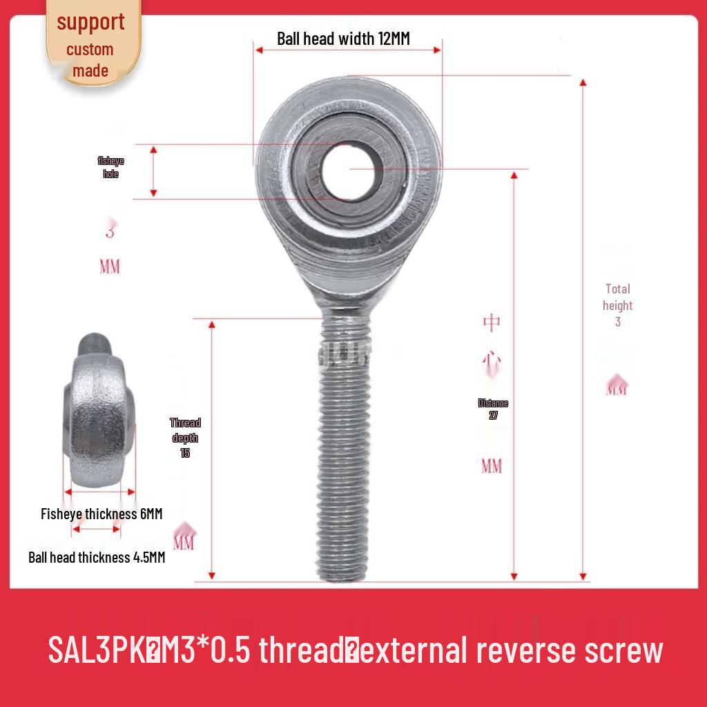 Spherical Plain Bearings: Universal Joint Ball Joint Rod End, Internal SI, External SA, Sizes 5-40