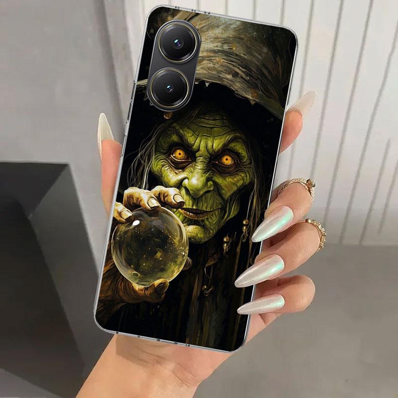 Halloween Moon Witch Horror Phone Case for Xiaomi Poco X5 X6 X7 Pro F7 Ultra M7 Redmi 15 15C 13 13C 12 12C 10 10A 10C 9 9A 9C 9T