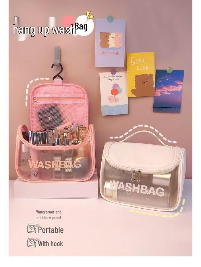 Portable Large-Capacity Waterproof Transparent Makeup & Toiletry Bag