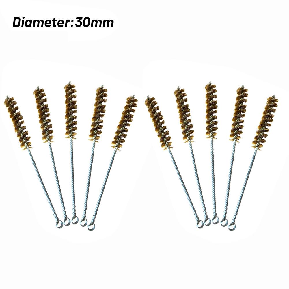 10Pcs 10/15/20/25/30mm Stainless Steel Cylinder Wire Tube Pipe Cleaning Brush Thread Wire Pipe Cleaner Bore Brush Cleaning Tools
