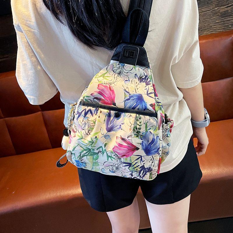 

Fresh Trendy Brand Backpack Women 2025 New Fashion Casual Oxford Cloth Women Backpack Hiking Backpack Computer Bag Three-use dream Lotus + send smiley face pendant