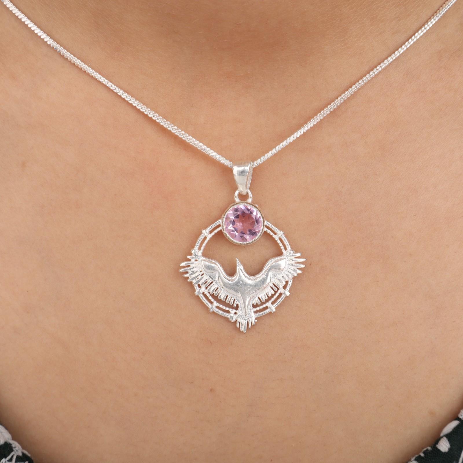 

Morganite Gemstone 925 Sterling Silver Jewelry Handmade Pendant 1.43 For Gift CP-38-10