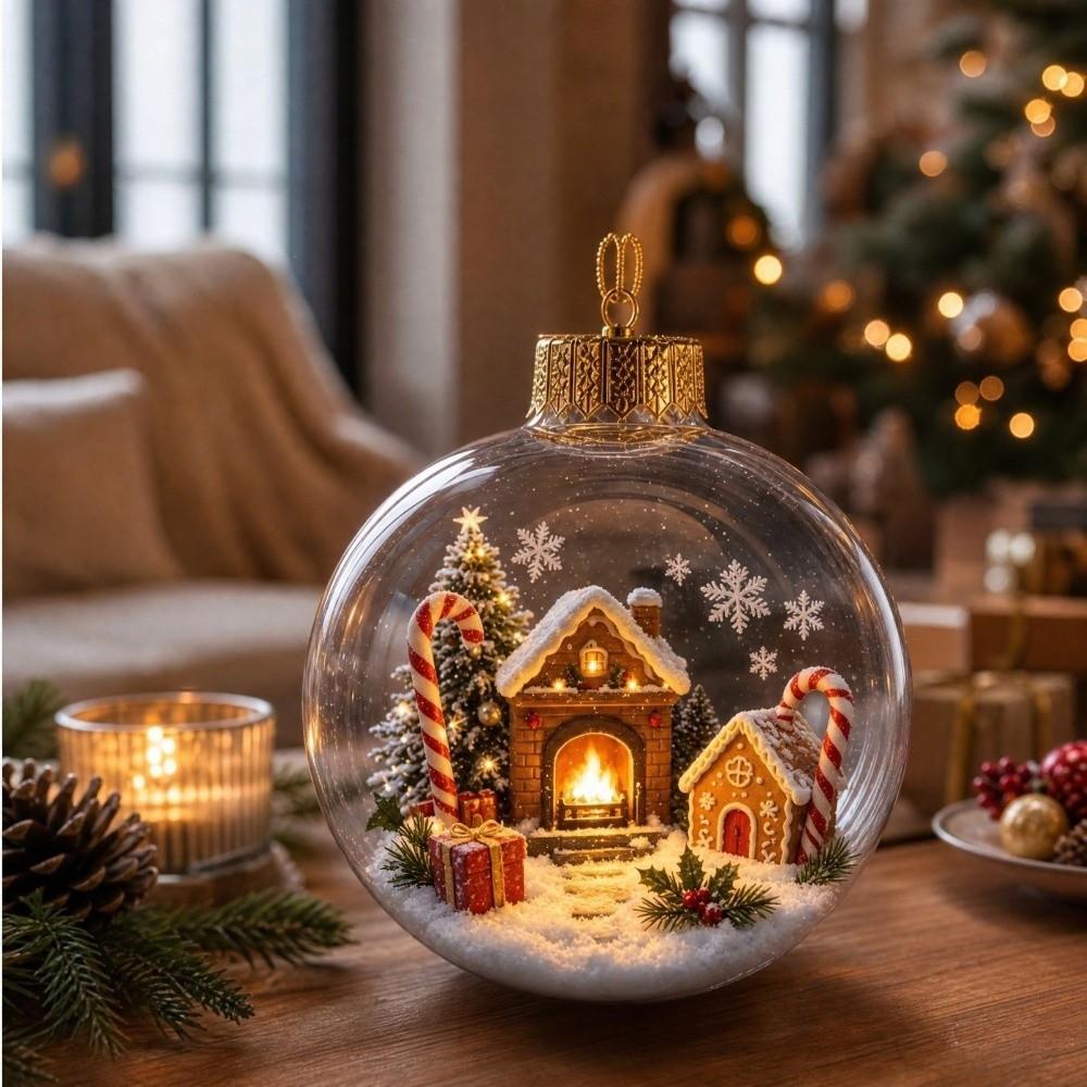 Acrylic Christmas Ball Charm Battery Operated Party Ornament NEW Holiday Ornament Ball Home Decor
