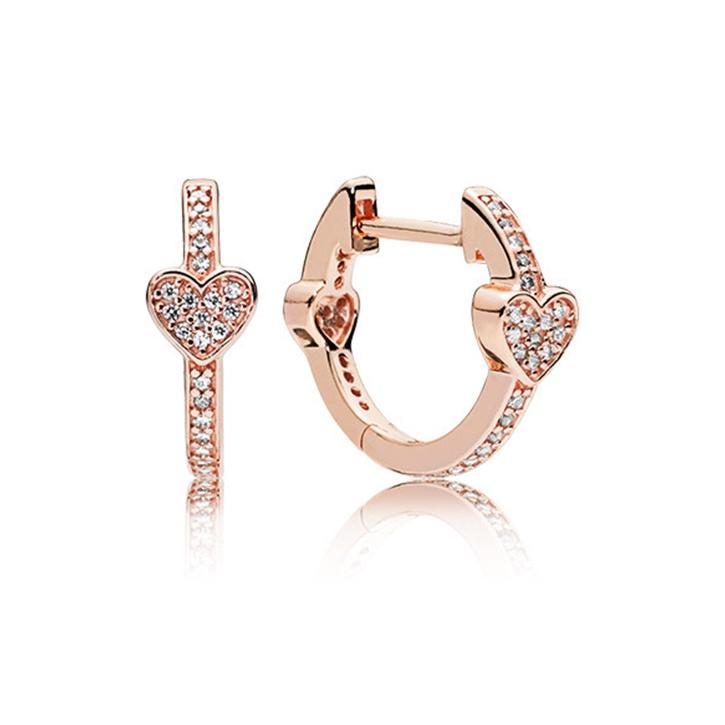 Pandora Enchanting Heart Earrings Women earrings 287290CZ Rose Gold