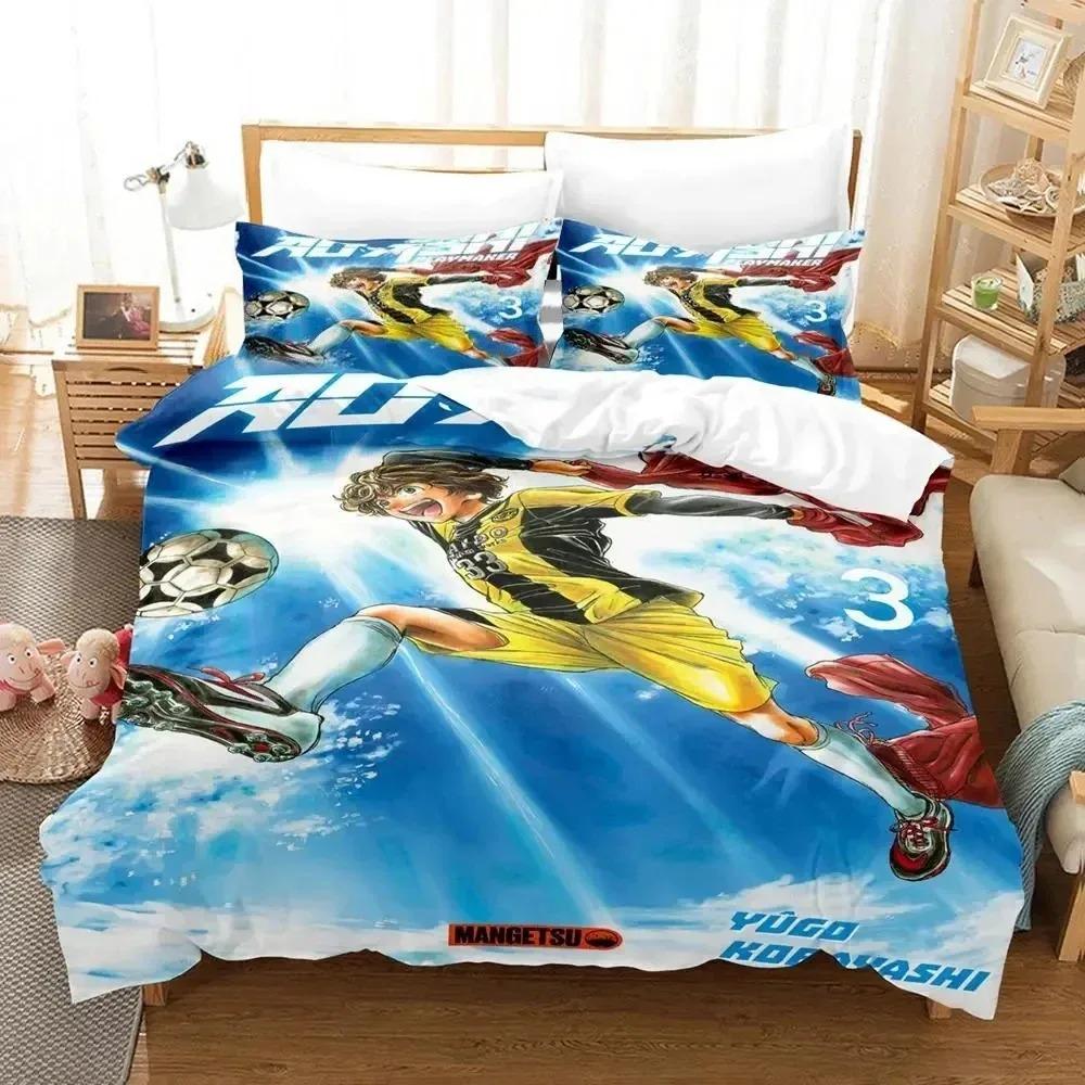 New 3D Printed Anime Ao Ashi AOASHI Bedding Set Duvet Cover Bed Set Quilt Cover Pillowcase Comforter king Queen Size Boys Adult