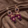 Luxury Rhinestone Pearls Ear Drop Thai Style Ethnic Style Ear Studs Bell Tassel Earrings  Birthday