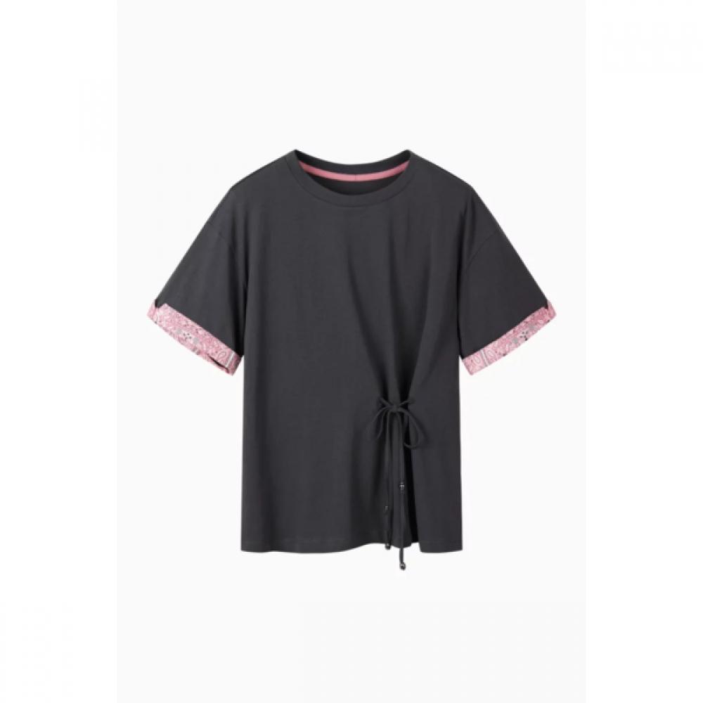 BeneTTon Paisley Turn Up T shirT baTs68631 dark gray/42