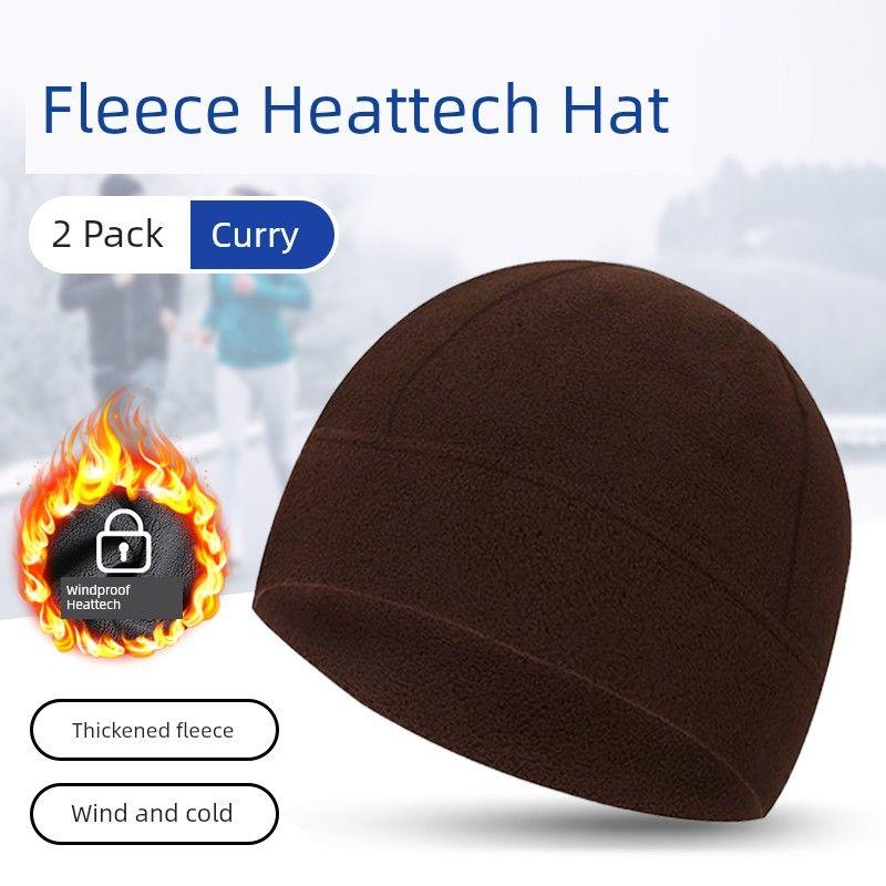 Outdoor Running Small Hat Cold-Proof Fall and Winter Polar Fleece Thickened Skiing Cycling Earmuffs Hat Thermal and Windproof Fleece Hat Men