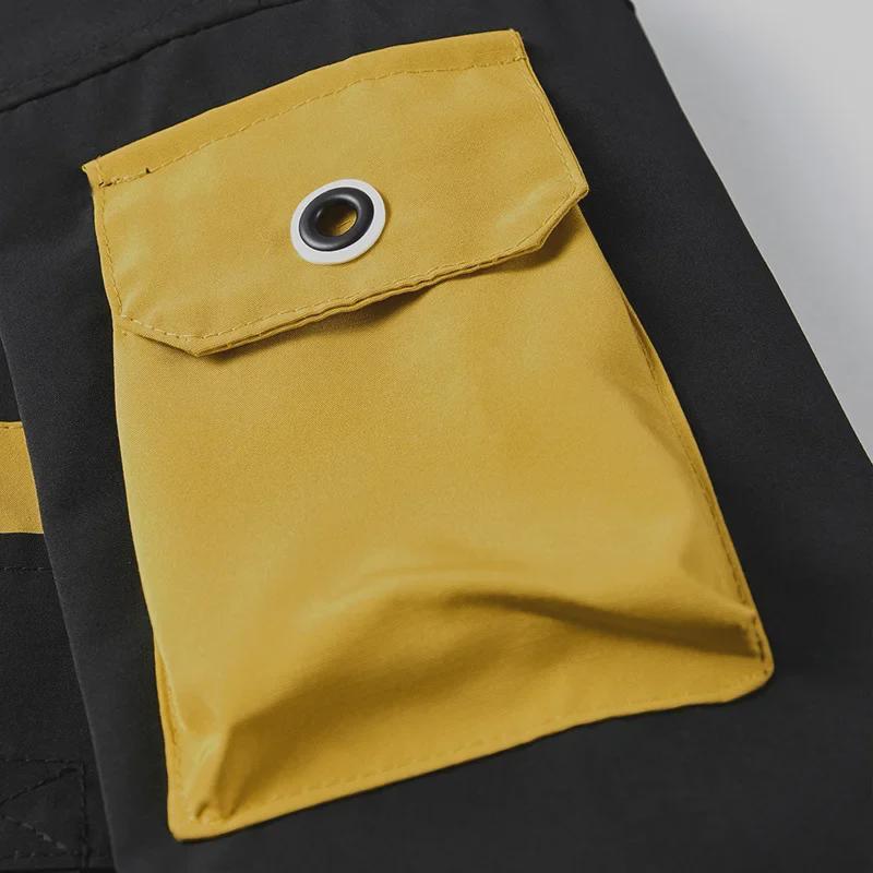 Męska duża kurtka wiatrówka z kapturem i wieloma kieszeniami - lekki płaszcz na wiosnę/jesień