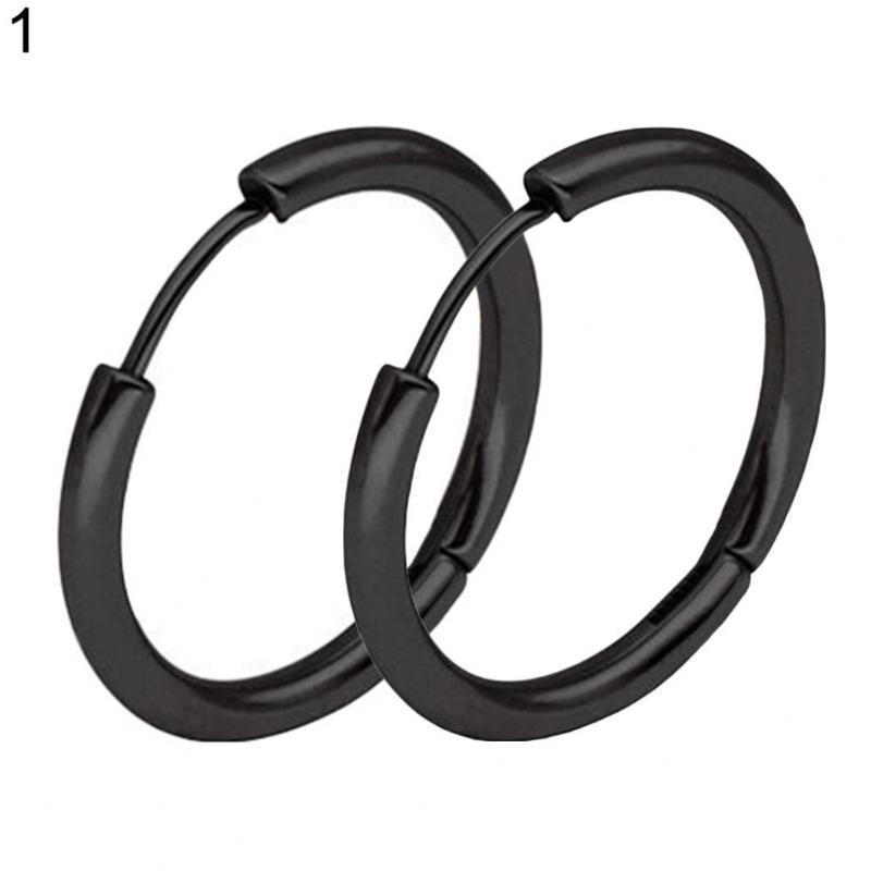 1 Paar Edelstahl Mode Punk Unisex Ohr Hoop Kreis Ohrringe Schmuck Geschenk