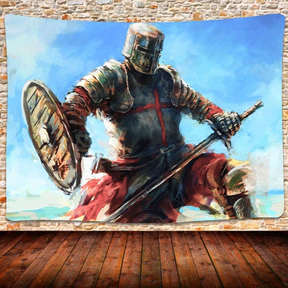 Cinematic Fantasy Warrior Knight Tapestry Wall Hanging Decor Art Print Medieval Battle Soldier Room Poster
