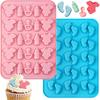 Webake Baby Feet Mold Baby Onesie Baby Bottle Pacifier Molds, Bite Size Silicone Chocolate Candy Molds Gummy Mould for Baby Shower Party Cake
