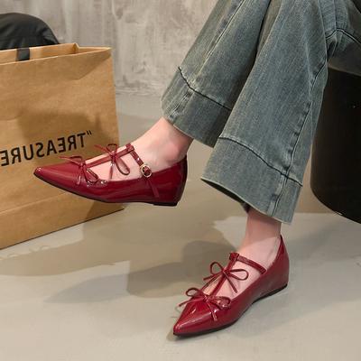 Fashion 2025 Brand Ladies Shoes Buckle Strap Women's Flats Fashion Butterfly-knot New Solid Best Seller Sexy Pointed Toe Mary Jane Shoes