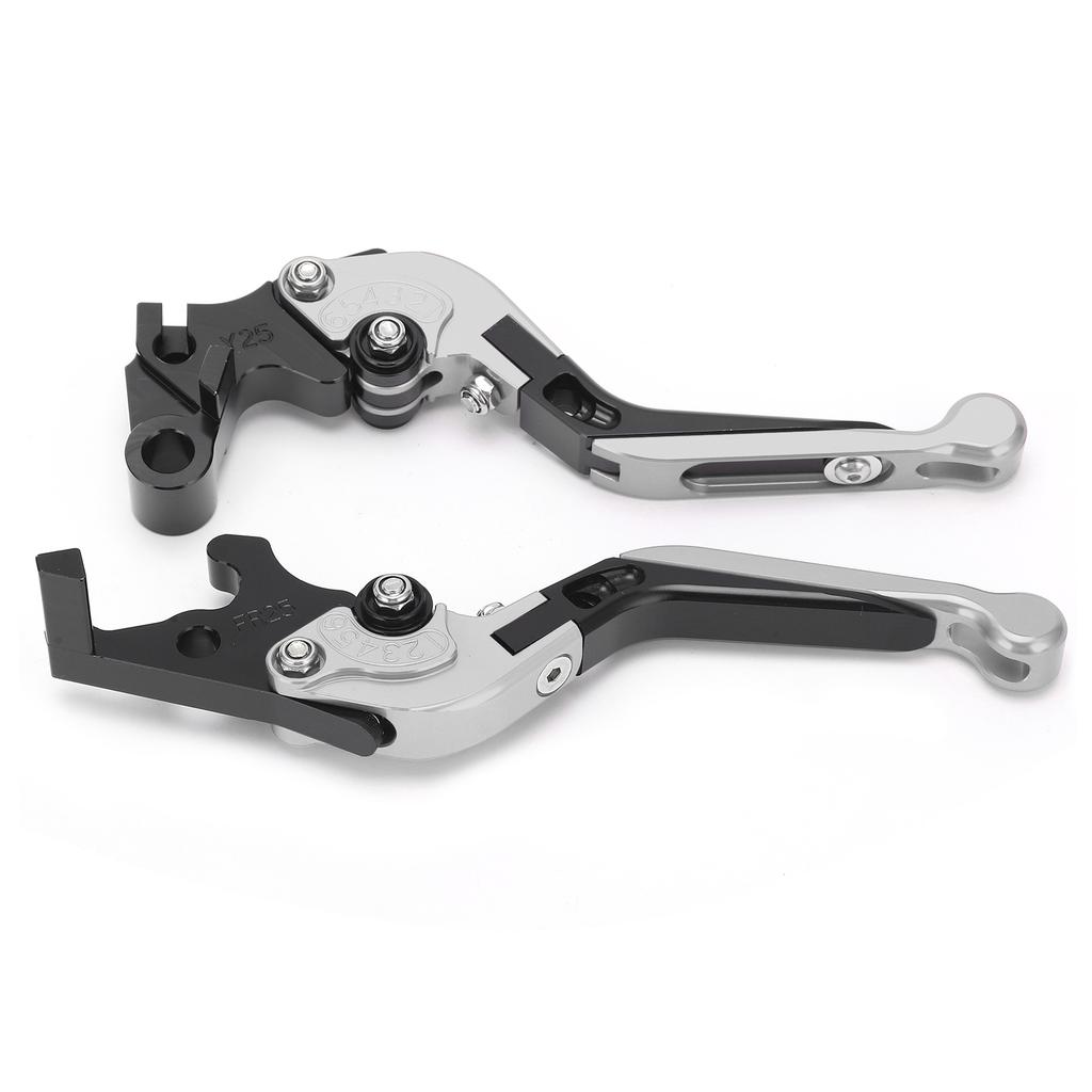 Adjustable Brake Clutch Levers CNC Aluminum Alloy Replacement for Yamaha MT25 MT‑03 R25 R3Silver