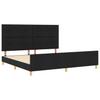 Bed Frame with Headboard Black 200 x 200 cm Fabric