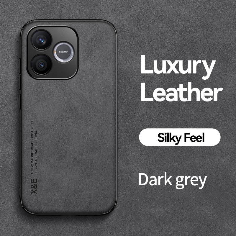 KEYSION Luxury Retro PU Leather Phone Case for HONOR 600 Lite 5G Silicone+PC Shockproof Phone Back Cover for Honor 500 Smart 5G