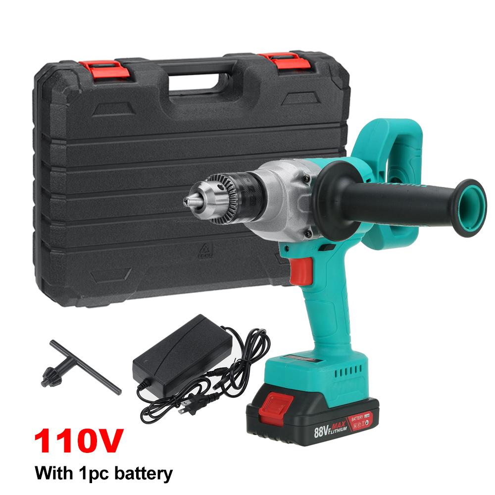 Trapano Elettrico Senza Spazzole 88V 800W 13mm Avvitatore Elettrico Senza Fili Mandrino Autobloccante 1/2" Trapano da Ghiaccio Batteria Li-ion Utensile Elettrico